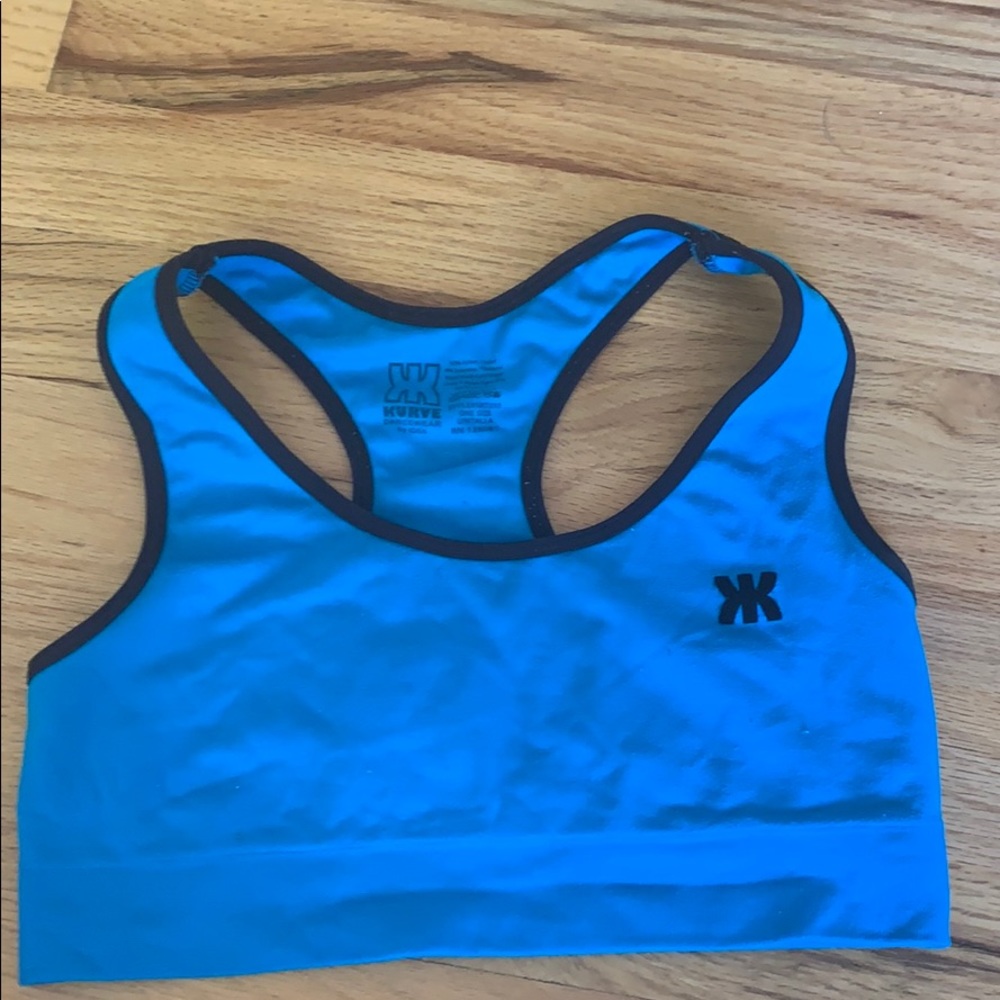 dancewear electric blue sports bra